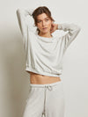 Cooper Waffle Raglan Crew in Ash