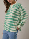 Cruisin' Through Stripe Top in Green & Cream