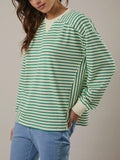 Cruisin' Through Stripe Top in Green & Cream