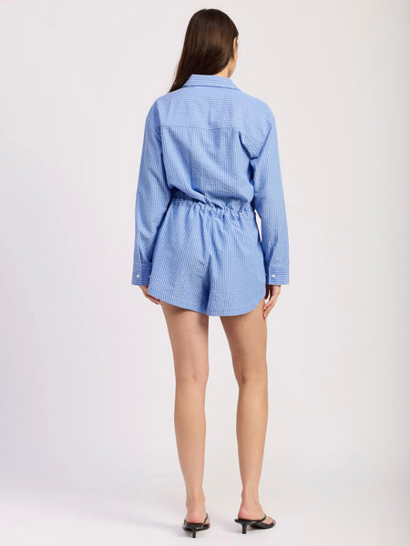 Amelie Playsuit in Blue & White Stripe