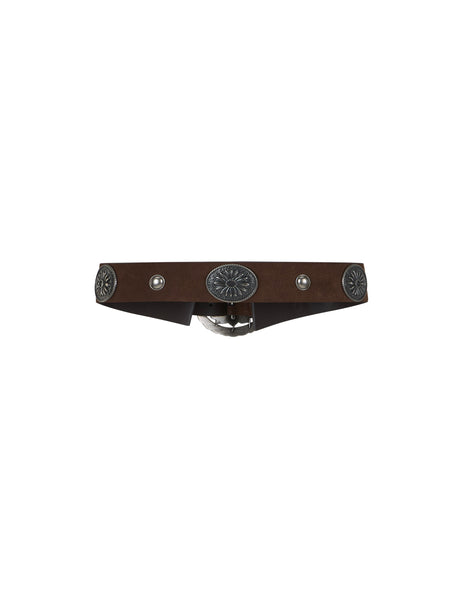 Clandestine Suede Belt in Chocolate