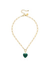 Audrey Heart Necklace in Malachite