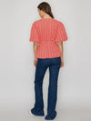 In A Cinch Eyelet Top in Coral