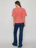 In A Cinch Eyelet Top in Coral