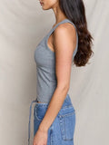 Blondie V Neck Tank in Dark Heather Grey