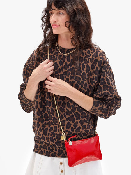 Wallet Clutch in Super Red Pucker Patent