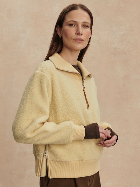 Jaylin Half Zip Fleece in Reed Yellow