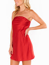 Taylor Tube Mini Dress in Red Luxe Satin