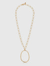Large Oval Pendant Chain Link Necklace