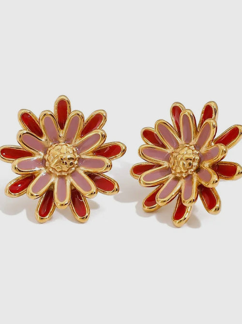 Rosa Daisy Drop Oil Earrings