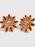 Rosa Daisy Drop Oil Earrings