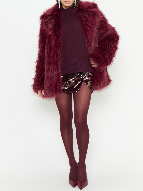 Vera Skort in Burgundy Sequins