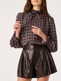 Alyssa Top in Eggplant Plaid