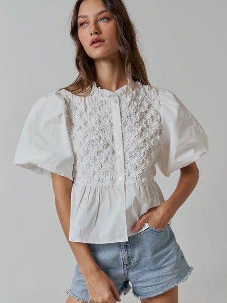 Puff Sleeve Perfection in Off White
