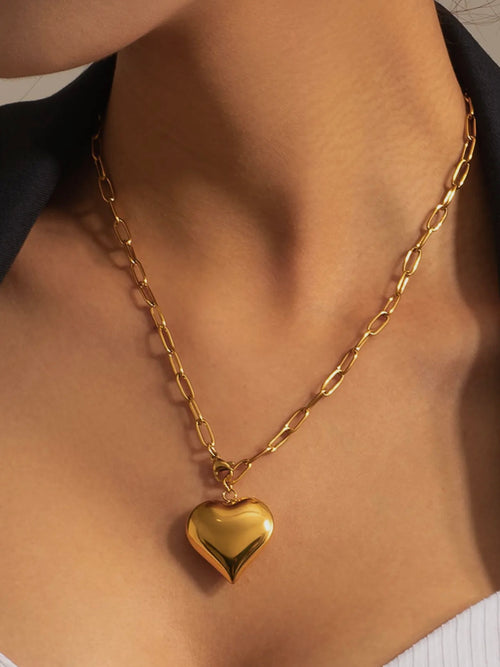 Paris Large Heart Chain Necklace