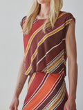 Sunset Stripe Top in Chocolate Rust
