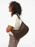 Moyen Messenger in Leather & Suede Woven Check