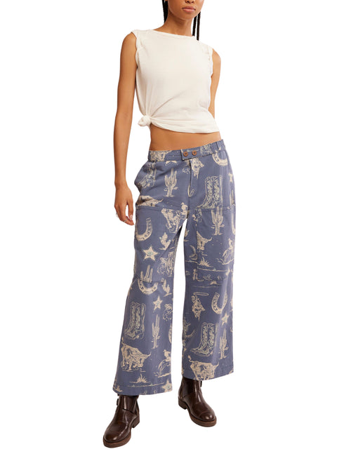 Seaside Pull-On Pant in Indigo Rodeo Combo