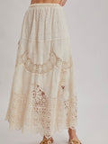 Lunar Lace Maxi Skirt in Natural