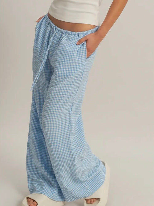 Bring The Gingham Pant in Blue