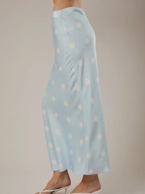 Dotted & Tee'd Skirt in Light Blue