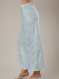 Dotted & Tee'd Skirt in Light Blue