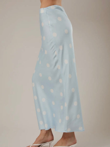 Dotted & Tee'd Skirt in Light Blue