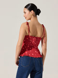 Selina Top in Red Polka Dot