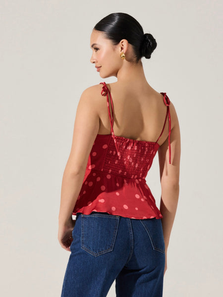 Selina Top in Red Polka Dot