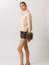 Hadley Faux Fur Sweater in Taupe