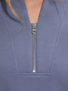 Loretta Half Zip in Stone Blue