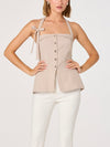 Cithara Top in Tan Checker