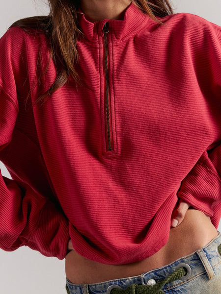 Celeste Quarter Zip in Salsa