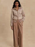Ablett Jacquard Knit Jacket in Taupe