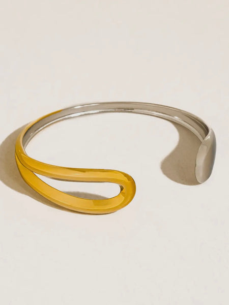 Junel Open Cuff Bracelet in Two Tone