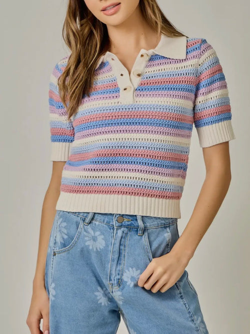 Cool In Crochet Knit in Misty Macaron