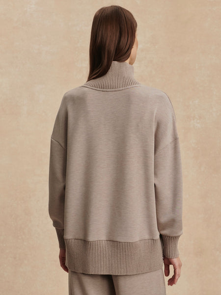 Barker High Neck Sweat in Taupe Marl