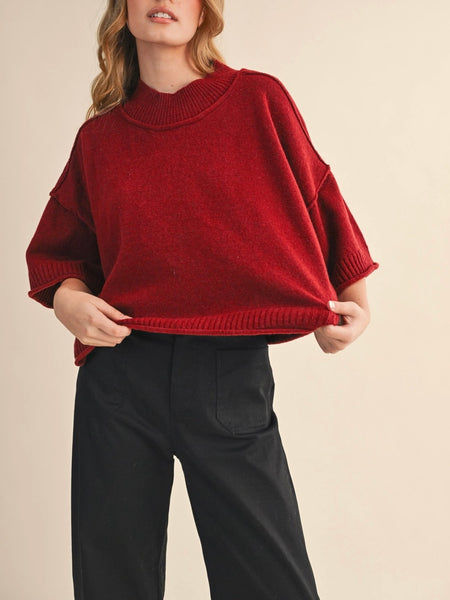 MOCKtauk Will Never Be The Same Sweater in Dark Wine