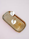 Repurposed Lightning Bolt Heart Earring in White