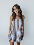 Stay In The Lines Mini in Blue & Brown