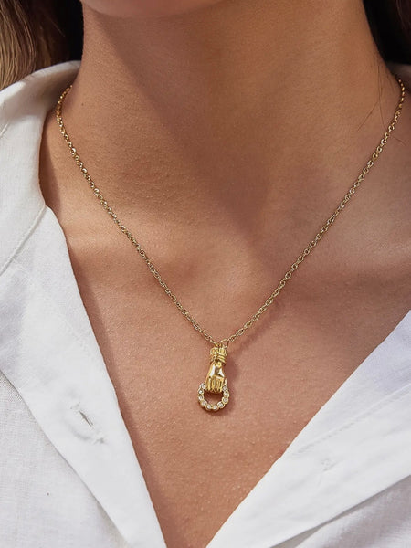 Normelle CZ Hand Charm Necklace