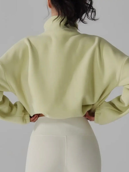 Put It In Reverse Cropped Jacket in Lime