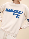 Aerosmith Dream On Reverse Raglan Crew in Dirty White