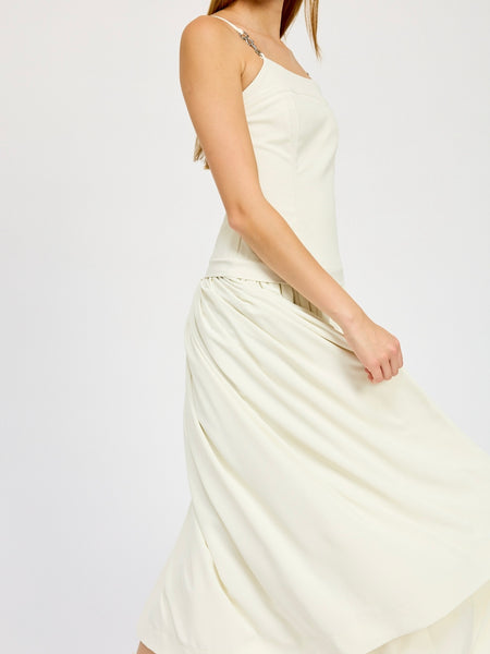 Barrett Mixed Media Dress in Ivory