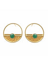 Yarim Ay Green Jade Stud Earrings