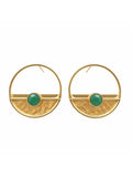 Yarim Ay Green Jade Stud Earrings