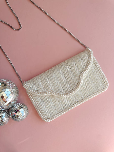 Bride Beaded Bag in Champagne