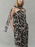 Hendrix Tunic Top in Black Beige