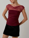 Meshed To Perfection Top in Burgundy