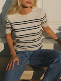 Gatewood Stripe Sweater in Light Oatmeal Heather